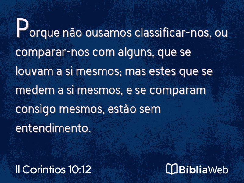 II Coríntios 10:12 em imagem para compartilhar