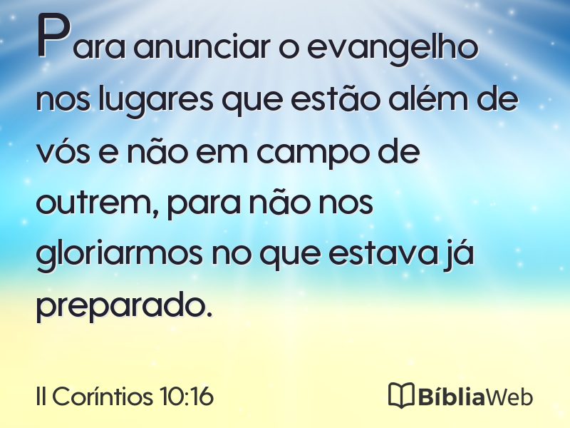 II Coríntios 10:16 em imagem para compartilhar