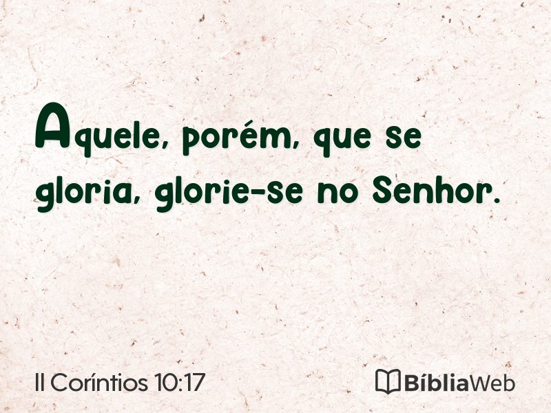 II Coríntios 10:17 em imagem para compartilhar