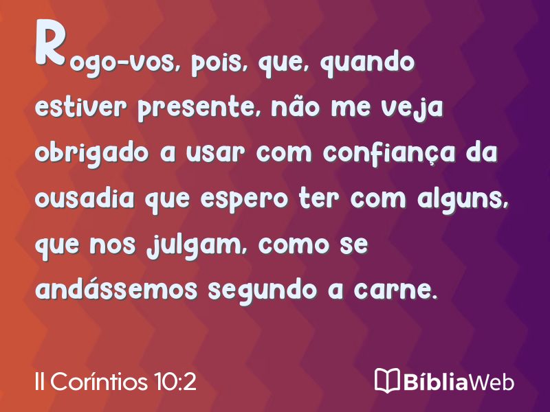 II Coríntios 10:2 em imagem para compartilhar