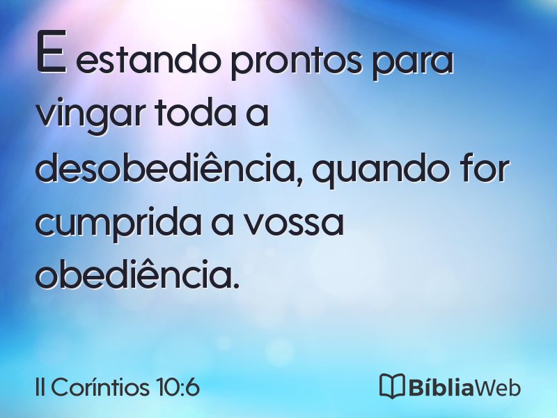 II Coríntios 10:6 em imagem para compartilhar