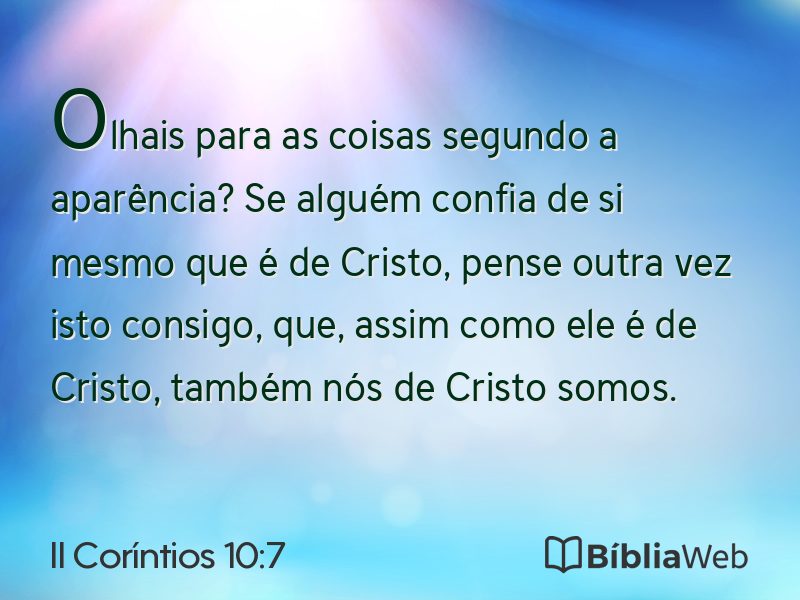 II Coríntios 10:7 em imagem para compartilhar