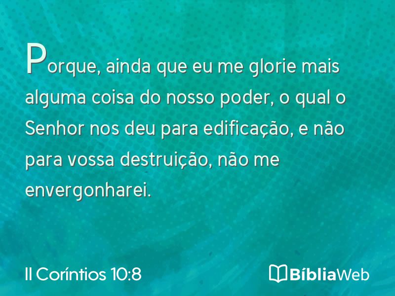 II Coríntios 10:8 em imagem para compartilhar