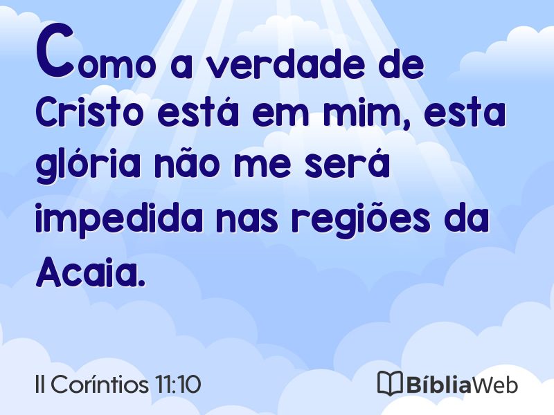 II Coríntios 11:10 em imagem para compartilhar