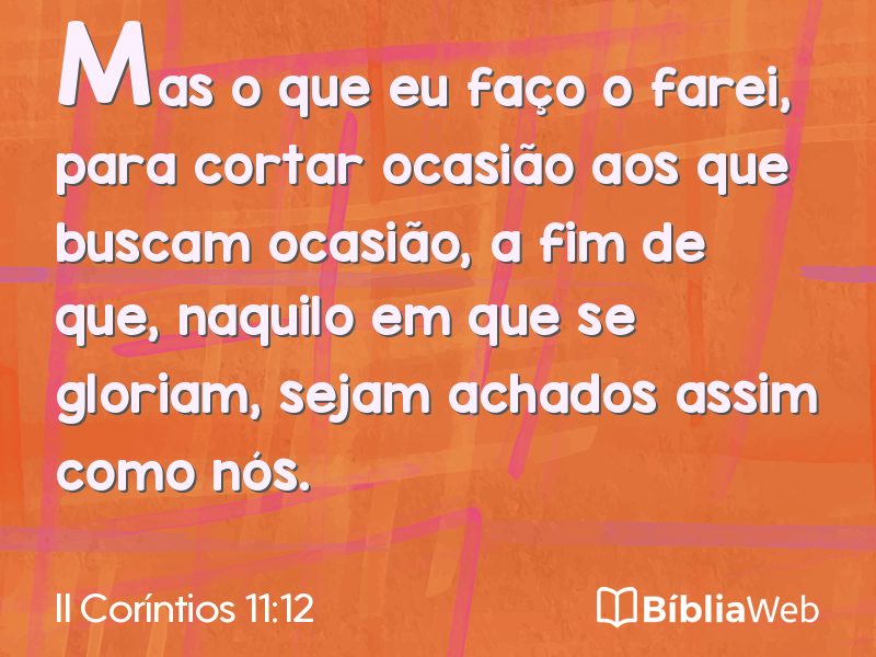 II Coríntios 11:12 em imagem para compartilhar