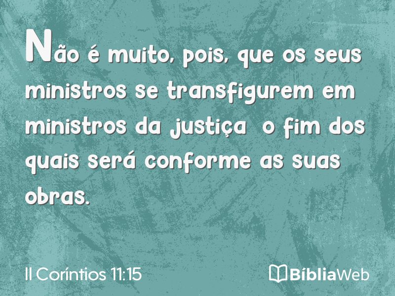 II Coríntios 11:15 em imagem para compartilhar