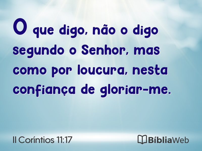 II Coríntios 11:17 em imagem para compartilhar
