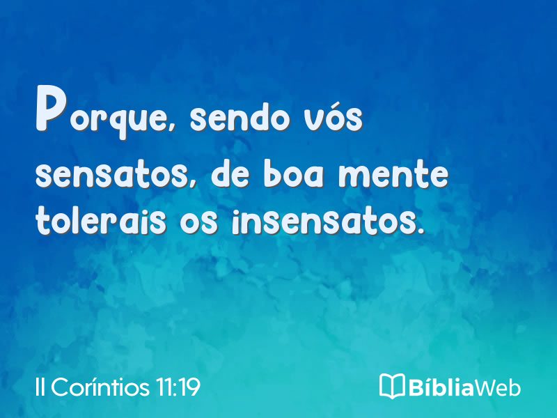 II Coríntios 11:19 em imagem para compartilhar