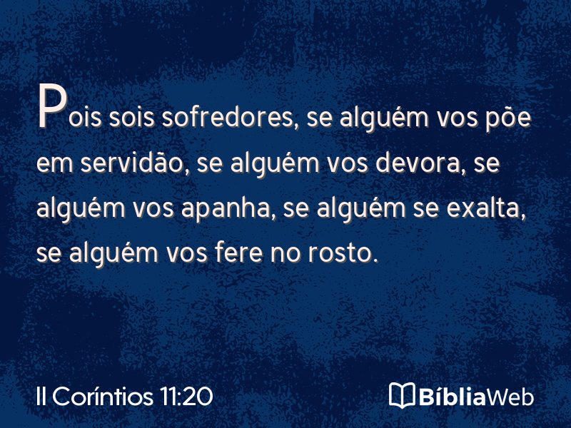II Coríntios 11:20 em imagem para compartilhar