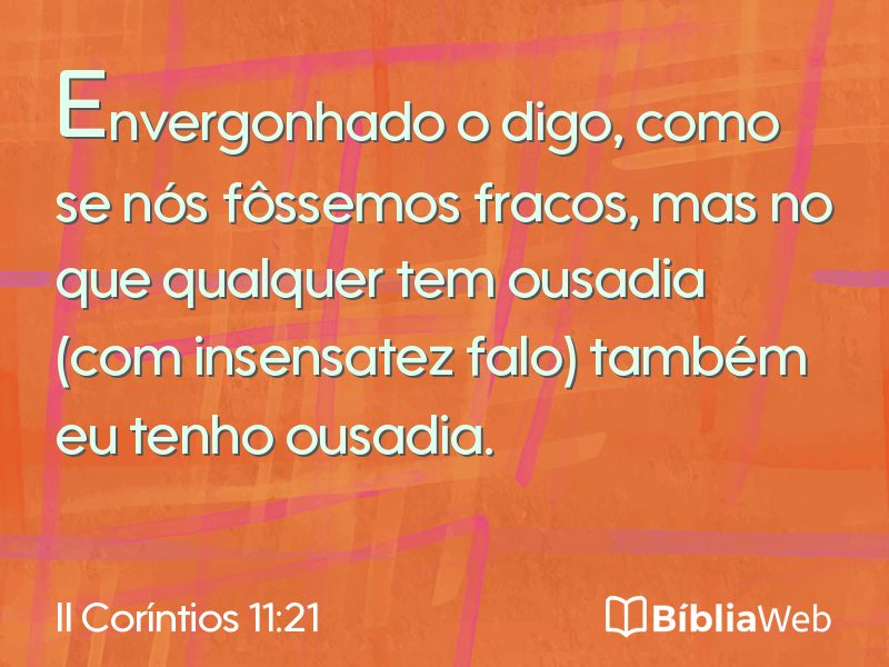 II Coríntios 11:21 em imagem para compartilhar