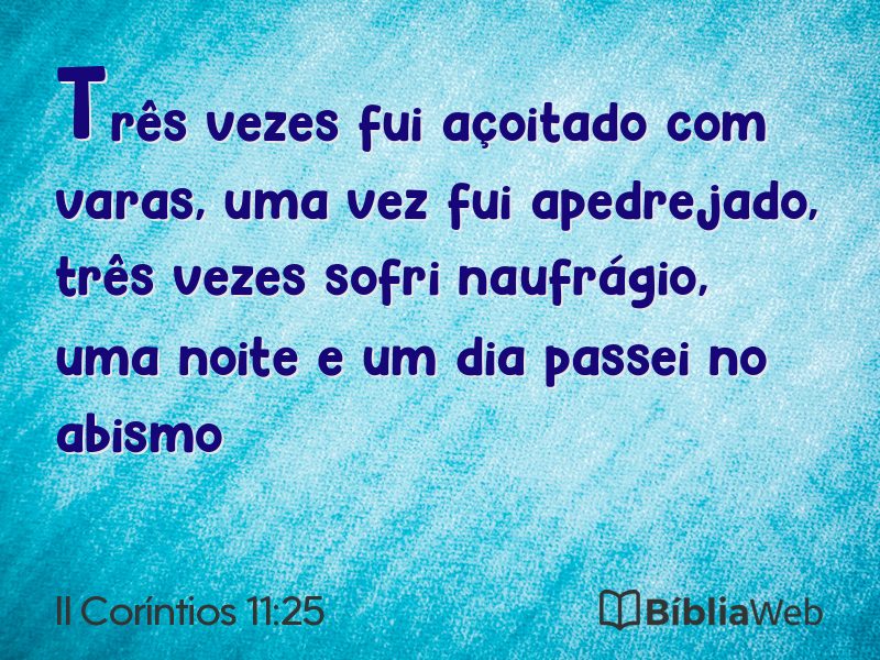 II Coríntios 11:25 em imagem para compartilhar