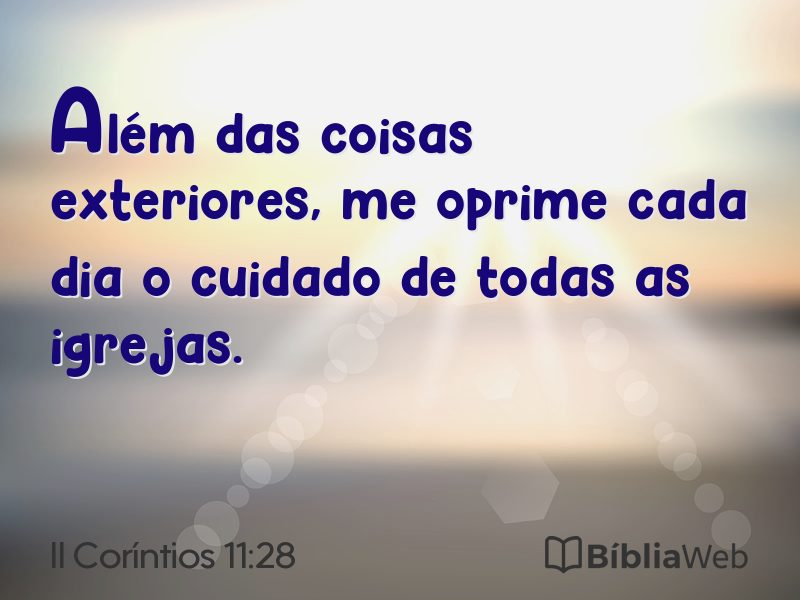 II Coríntios 11:28 em imagem para compartilhar