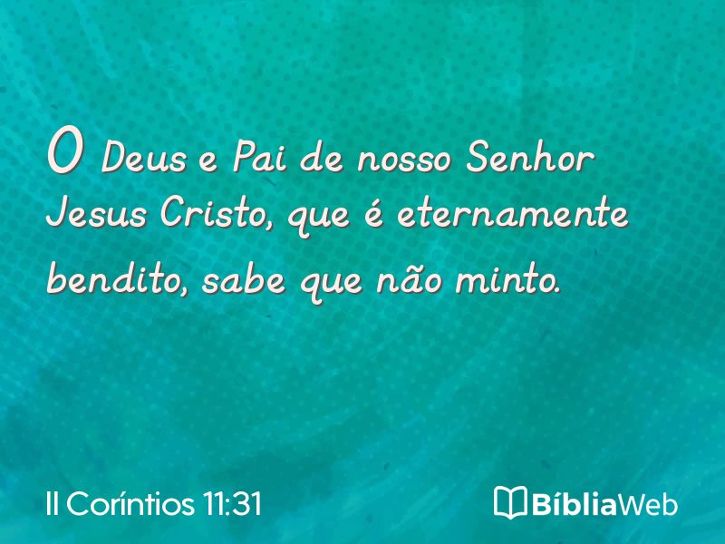 II Coríntios 11:31 em imagem para compartilhar