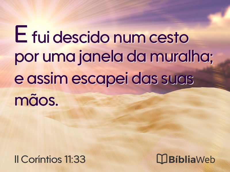 II Coríntios 11:33 em imagem para compartilhar