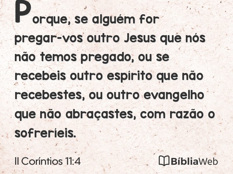II Coríntios 11:4 em imagem para compartilhar