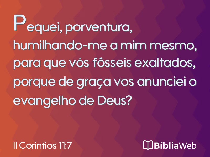 II Coríntios 11:7 em imagem para compartilhar