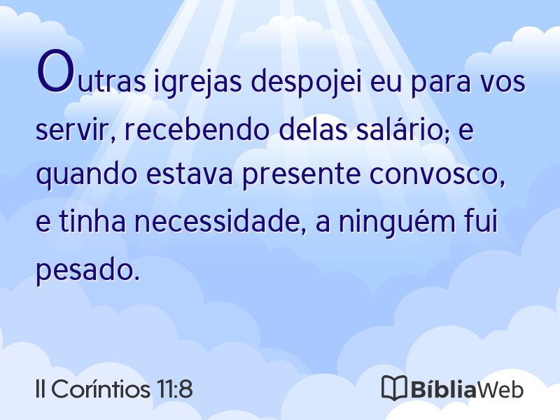 II Coríntios 11:8 em imagem para compartilhar