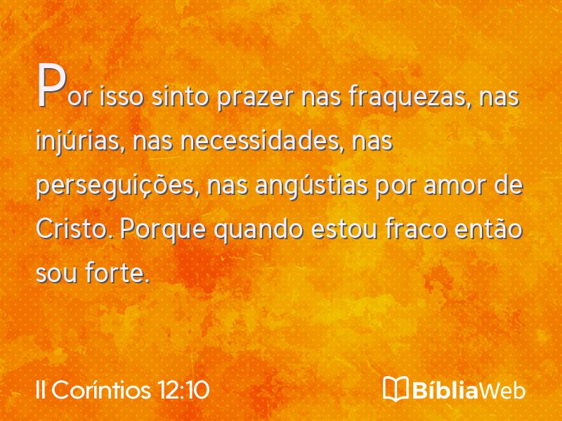 II Coríntios 12:10 em imagem para compartilhar