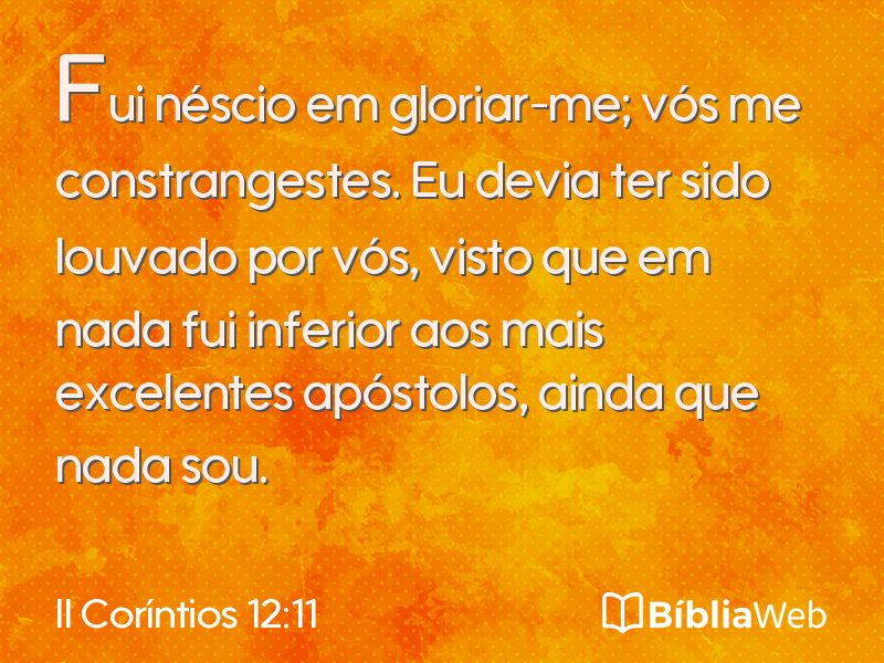 II Coríntios 12:11 em imagem para compartilhar