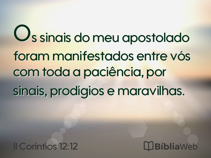 II Coríntios 12:12 em imagem para compartilhar