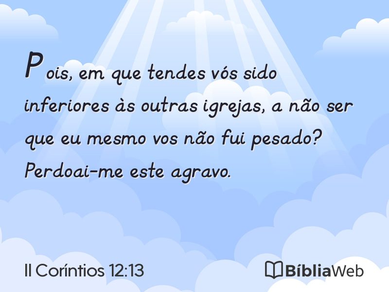 II Coríntios 12:13 em imagem para compartilhar