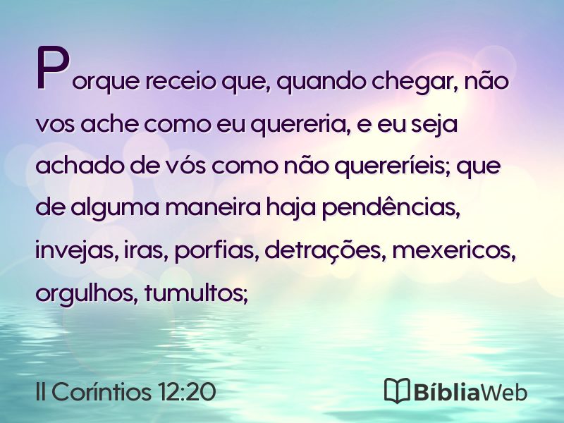 II Coríntios 12:20 em imagem para compartilhar
