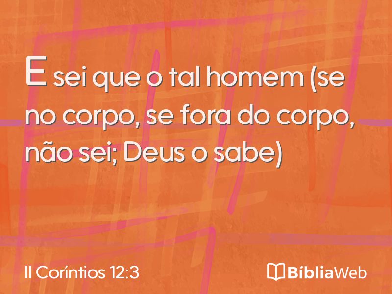 II Coríntios 12:3 em imagem para compartilhar