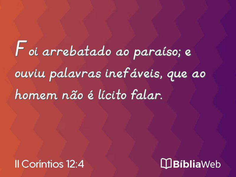 II Coríntios 12:4 em imagem para compartilhar