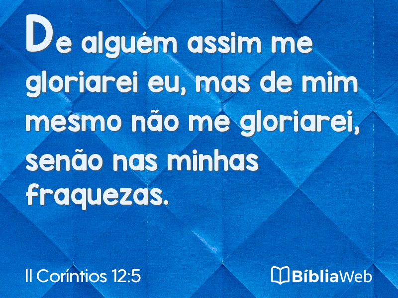 II Coríntios 12:5 em imagem para compartilhar