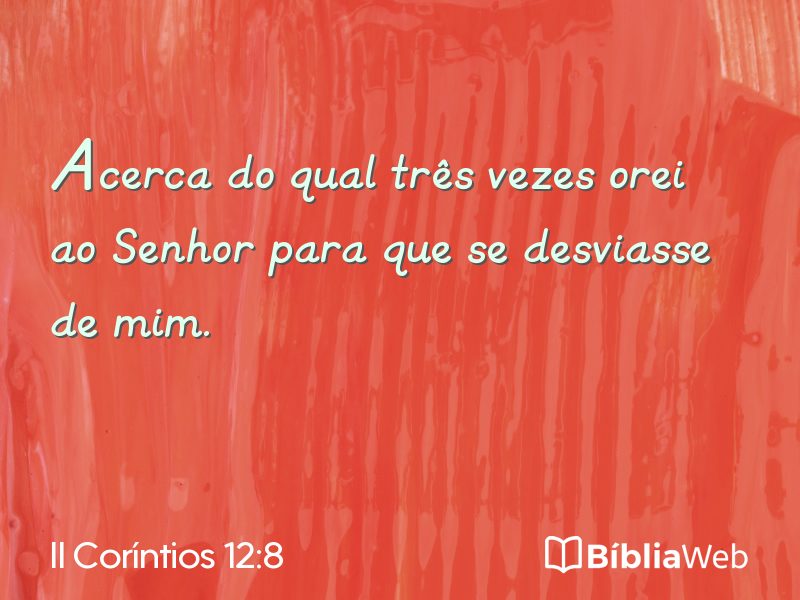II Coríntios 12:8 em imagem para compartilhar