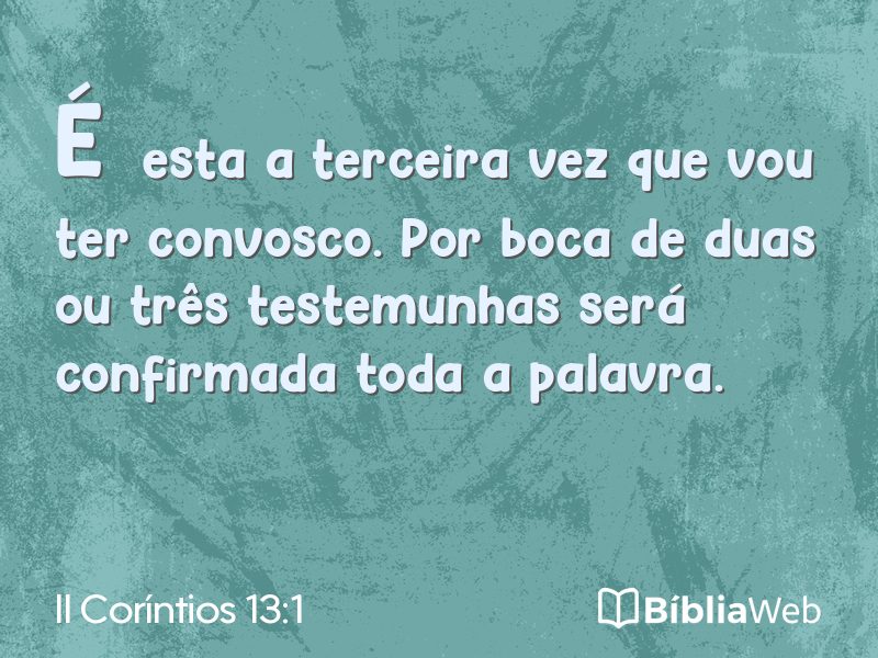 II Coríntios 13:1 em imagem para compartilhar