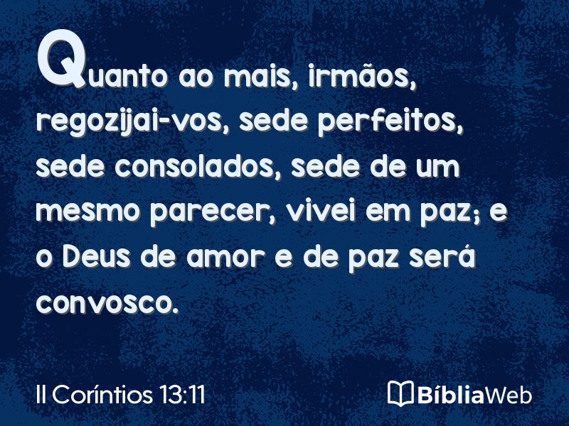 II Coríntios 13:11 em imagem para compartilhar