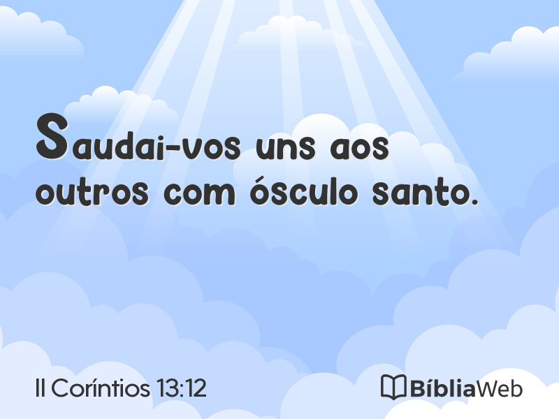 II Coríntios 13:12 em imagem para compartilhar