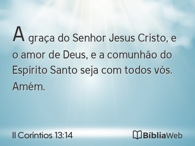 II Coríntios 13:14 em imagem para compartilhar