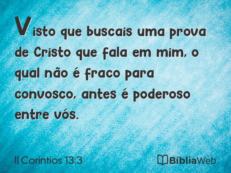 II Coríntios 13:3 em imagem para compartilhar