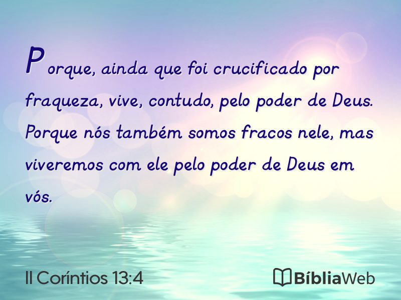 II Coríntios 13:4 em imagem para compartilhar