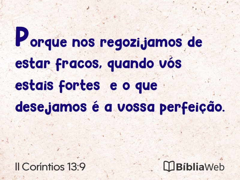II Coríntios 13:9 em imagem para compartilhar