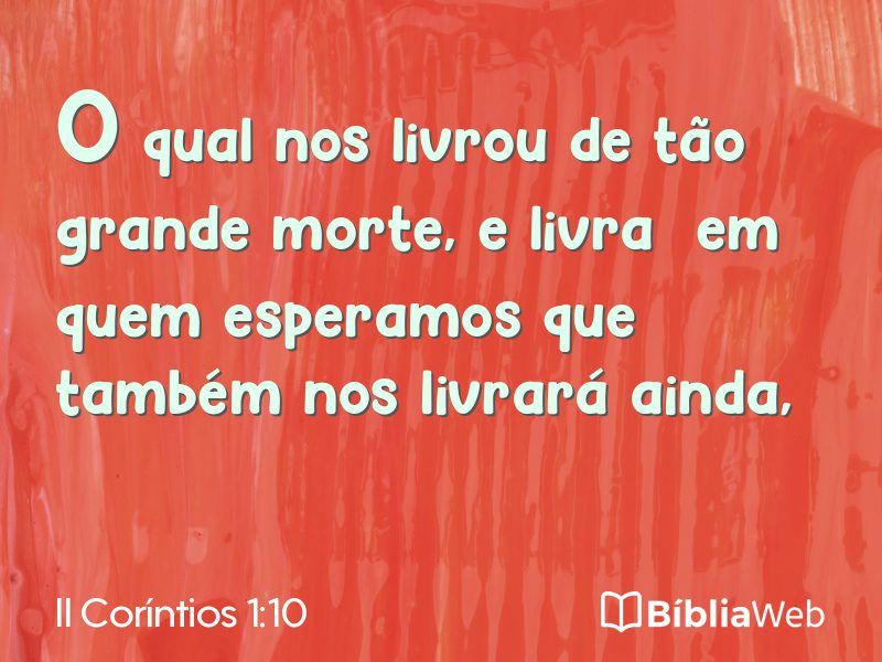 II Coríntios 1:10 em imagem para compartilhar