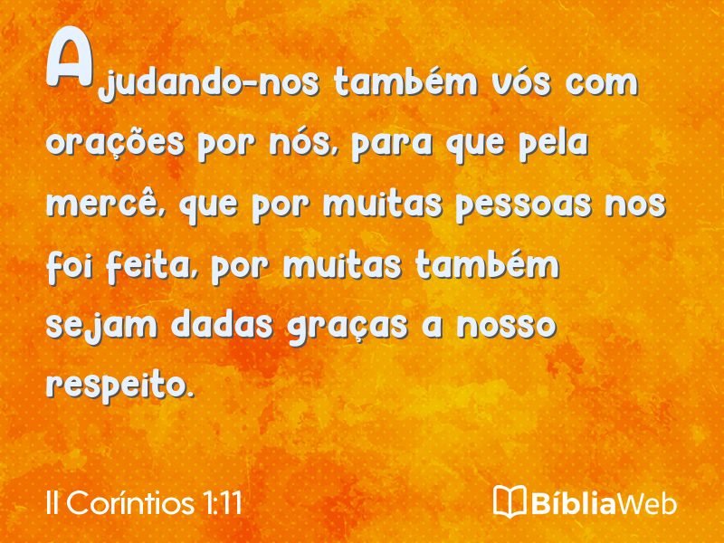 II Coríntios 1:11 em imagem para compartilhar
