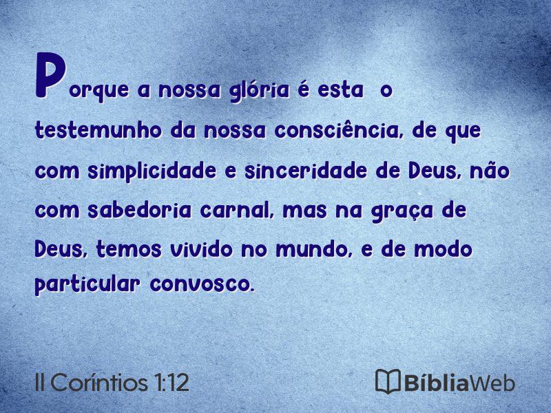 II Coríntios 1:12 em imagem para compartilhar
