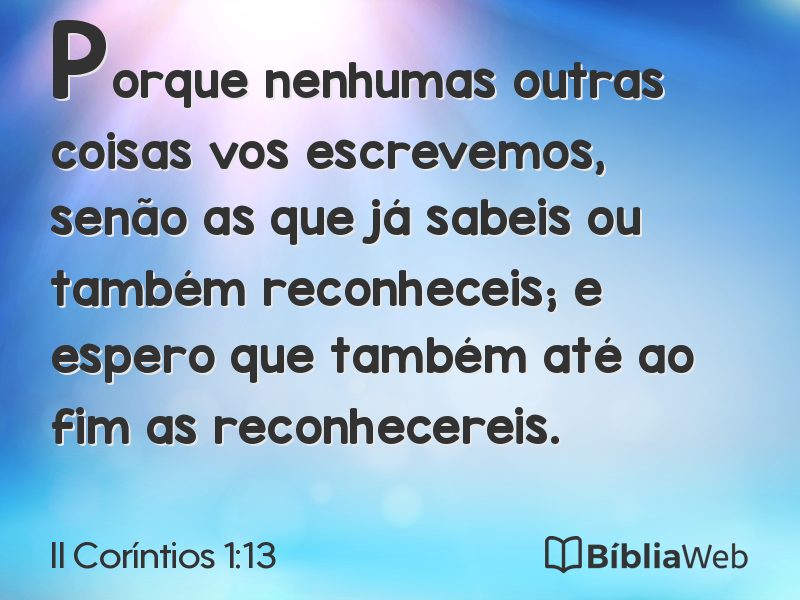 II Coríntios 1:13 em imagem para compartilhar