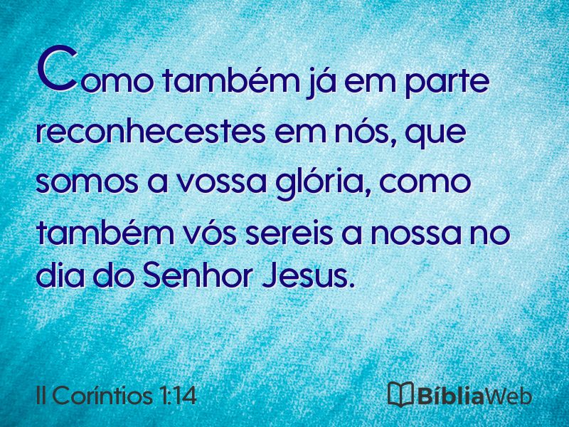 II Coríntios 1:14 em imagem para compartilhar