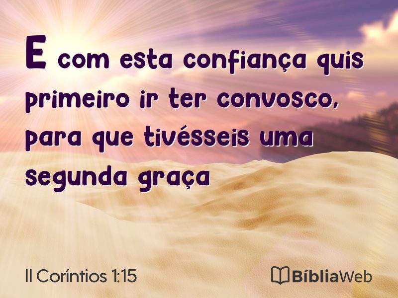 II Coríntios 1:15 em imagem para compartilhar