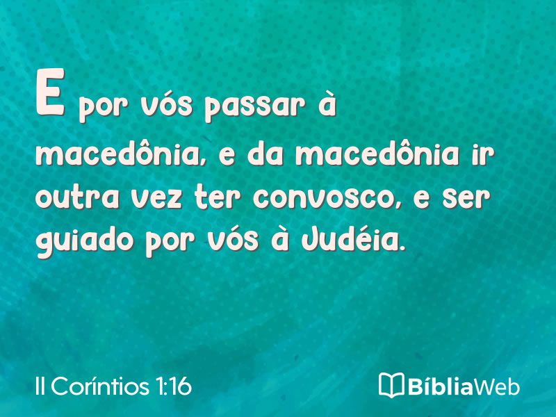 II Coríntios 1:16 em imagem para compartilhar