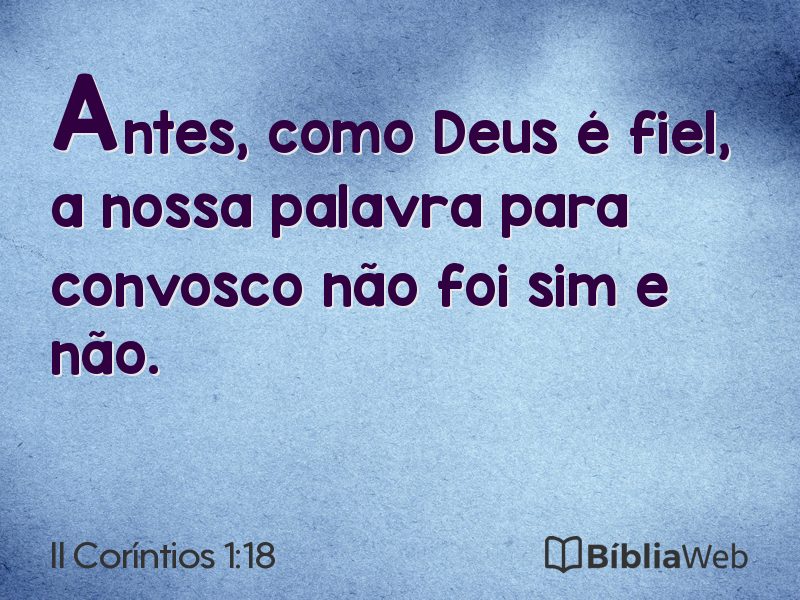 II Coríntios 1:18 em imagem para compartilhar