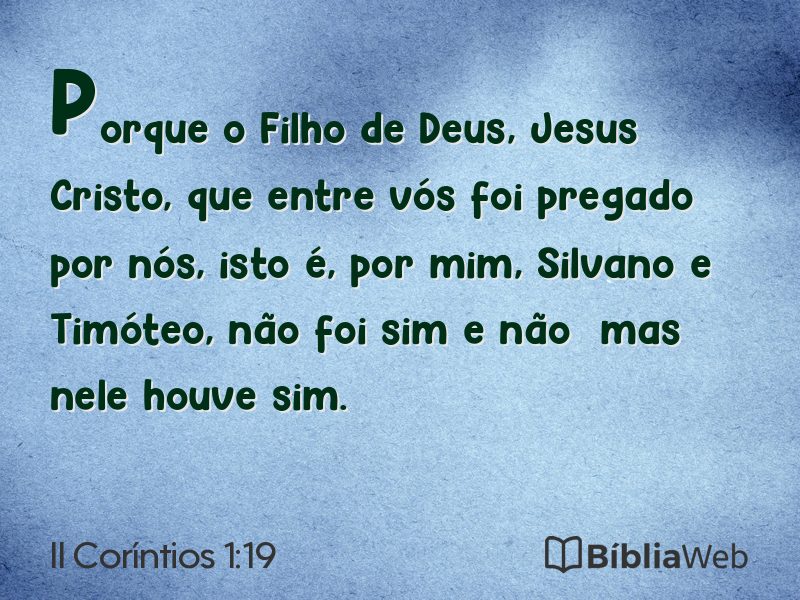 II Coríntios 1:19 em imagem para compartilhar