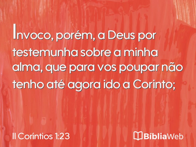 II Coríntios 1:23 em imagem para compartilhar