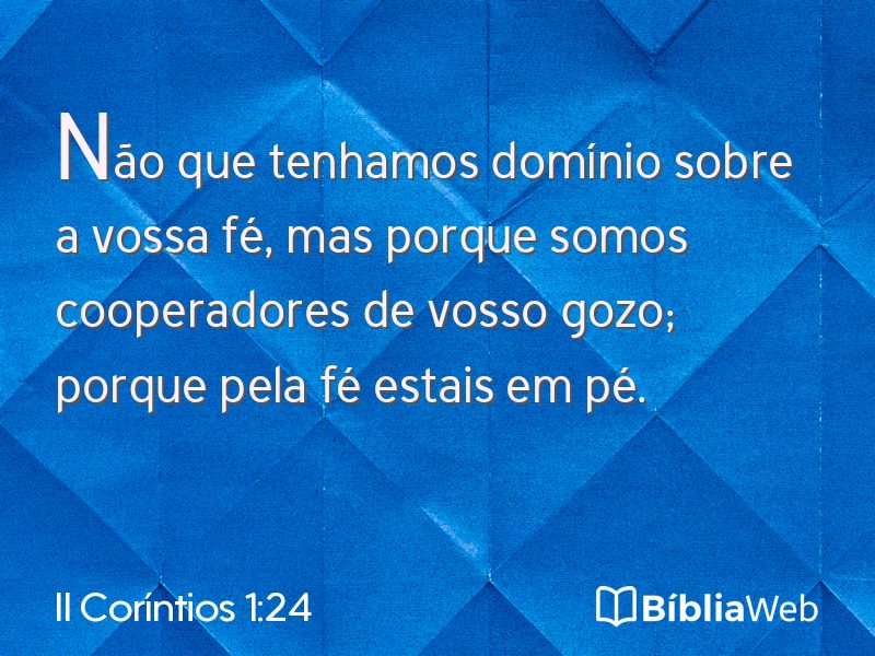 II Coríntios 1:24 em imagem para compartilhar