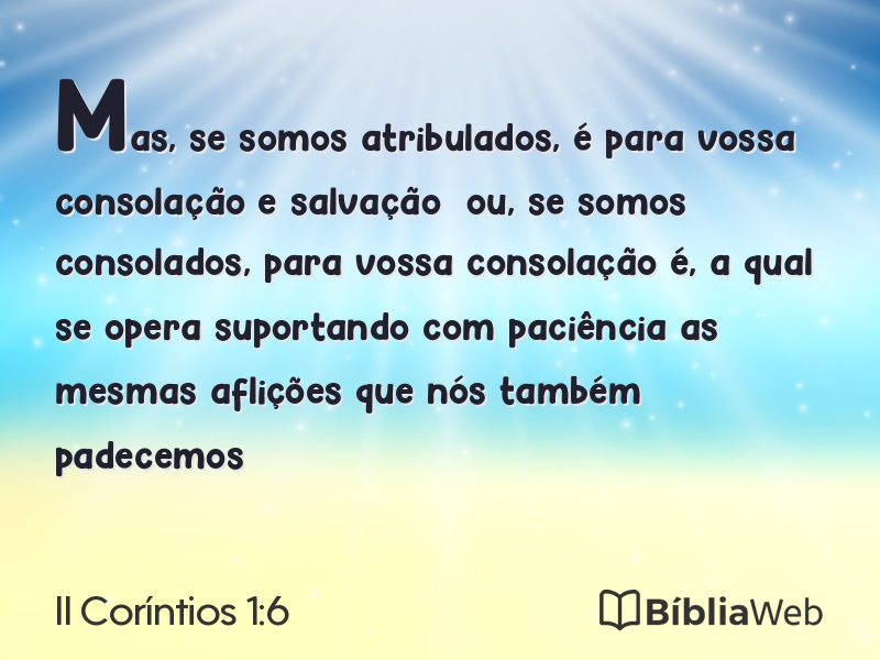 II Coríntios 1:6 em imagem para compartilhar