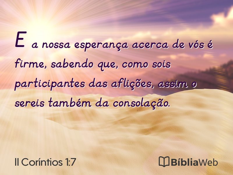 II Coríntios 1:7 em imagem para compartilhar